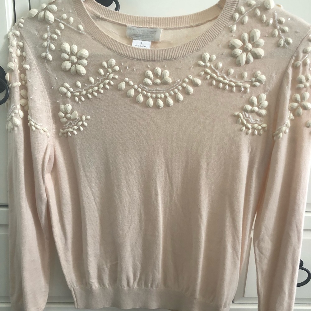 Delicate Jenny Yoo Embellished Lightweight Sweater